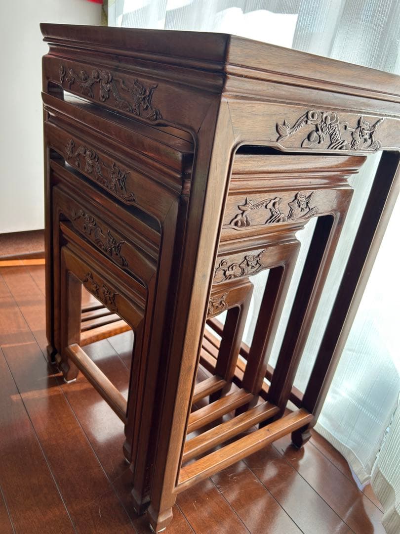 木製ネストテーブル 4点セット