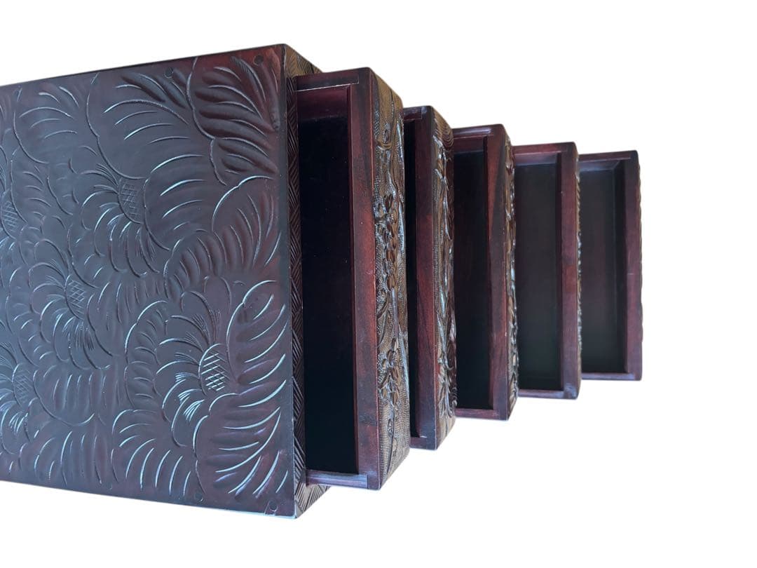 軽井沢彫り　チェスト　箪笥　伝統工芸　薬箪笥 小引き出し 和彫　子箪笥