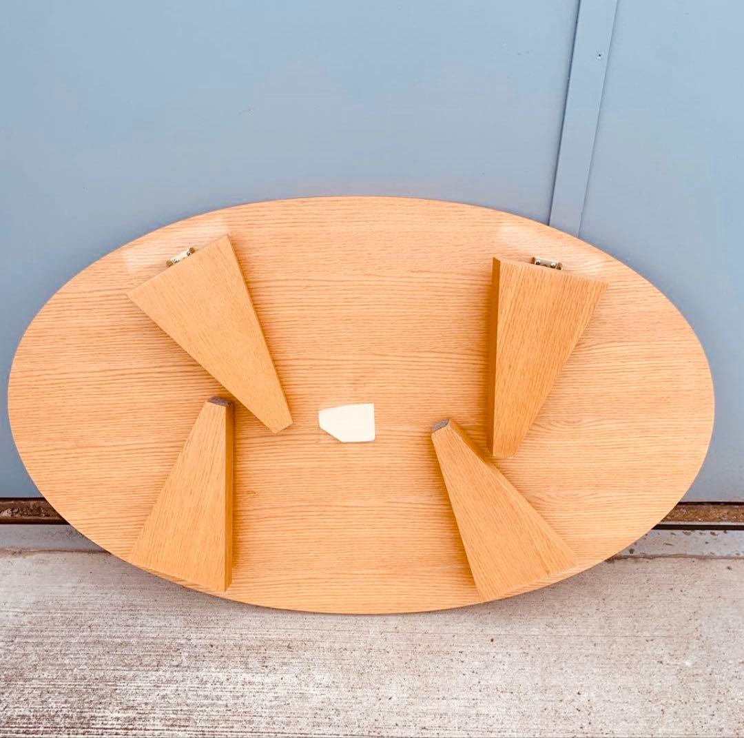 送料込】清美堂 木製 折り畳み 楕円ちゃぶ台 座卓 センター コーヒー