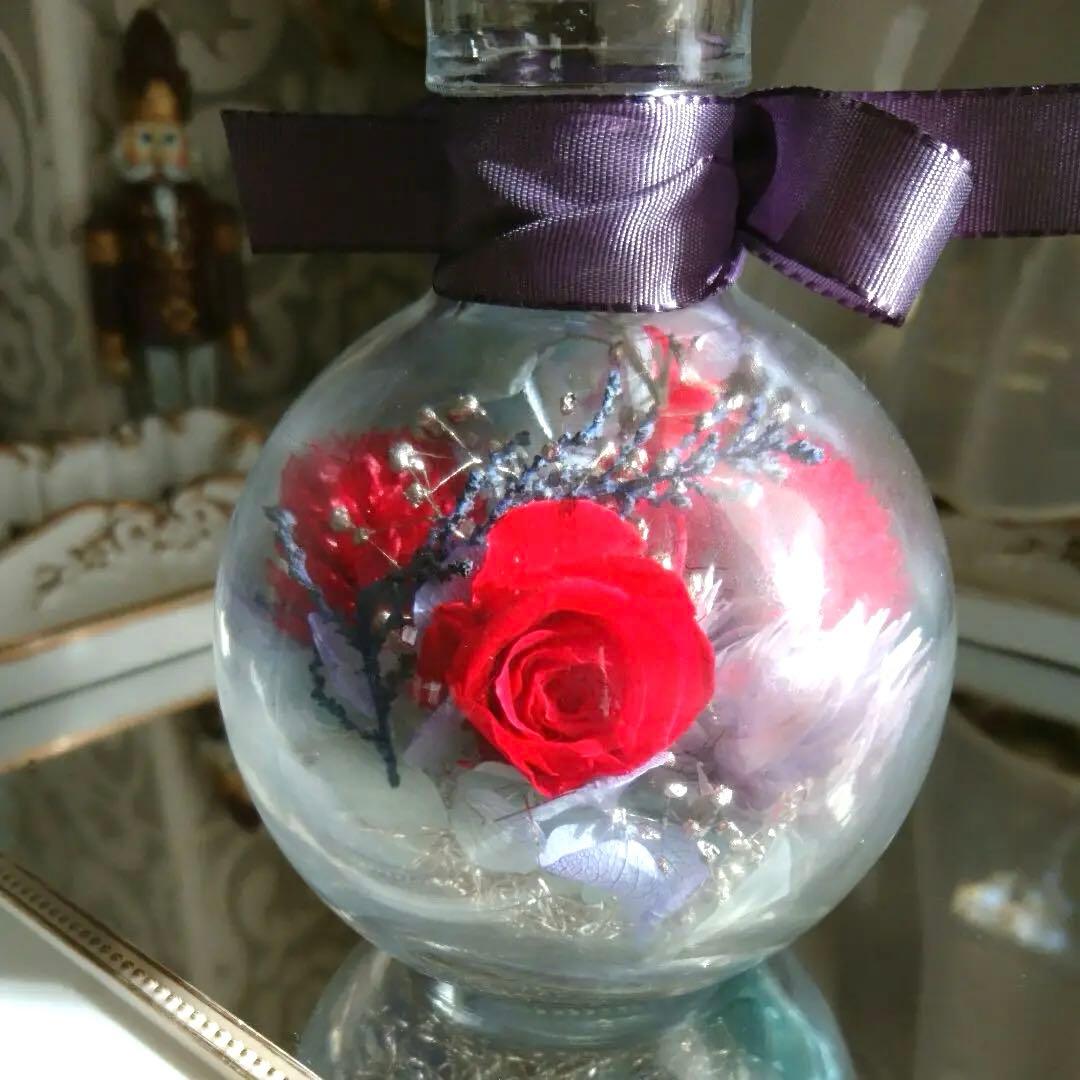 ◆ハーバリウム ＃161 ルビー色の bottle.:*:・'