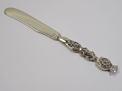 シルバーバターナイフ 紋章柄 6本セット 送料無料