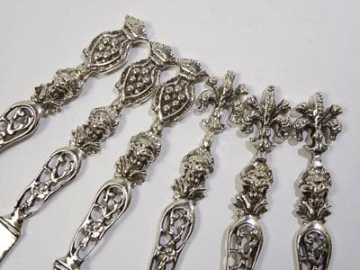 シルバーバターナイフ 紋章柄 6本セット 送料無料