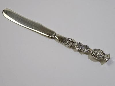 シルバーバターナイフ 紋章柄 6本セット 送料無料