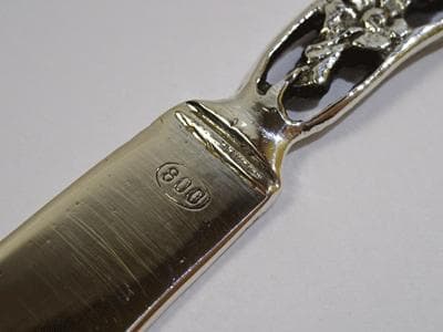 シルバーバターナイフ 紋章柄 6本セット 送料無料