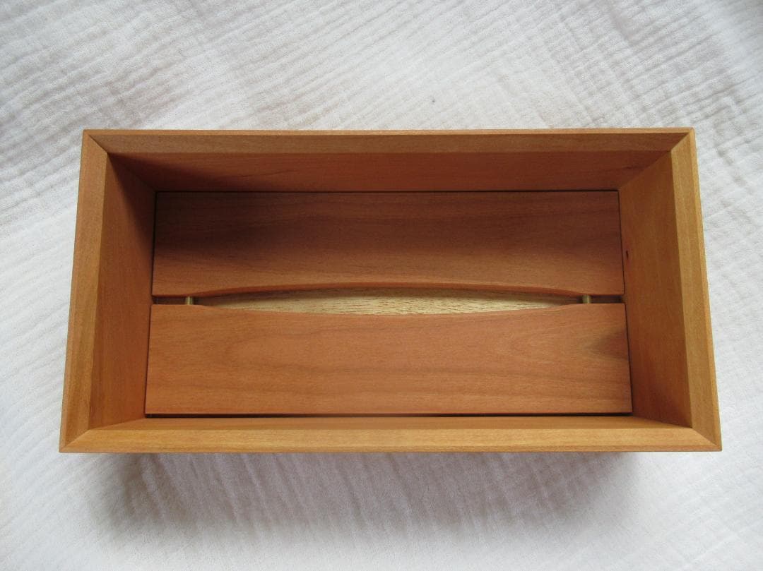 無垢オイル仕上げ 真鍮 ティッシュボックス ティッシュケース 国産 山桜 木製