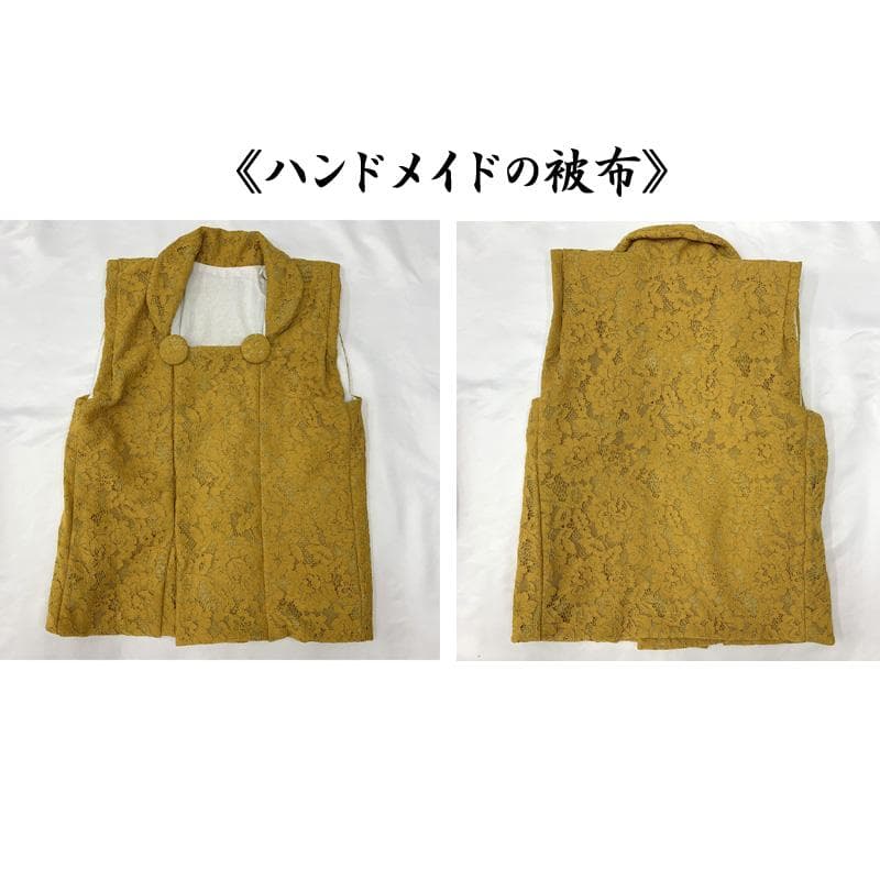 602ag6□七五三 三歳 女児 着物&被布 一つ紋 金駒刺繍 扇 梅 松□良好