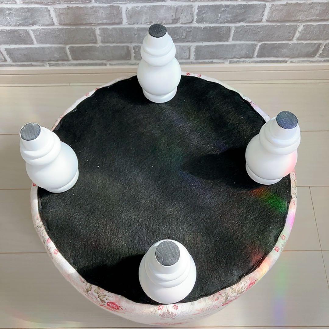 マカロンスツール 丸型 花柄 姫系 オットマン ショップ ピンク