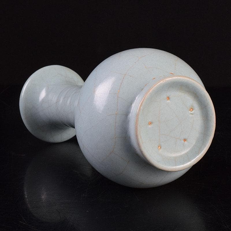 中国 哥窯 青白磁 金糸鉄線 氷裂文 鶴首花瓶 C R8936 - メルカリ