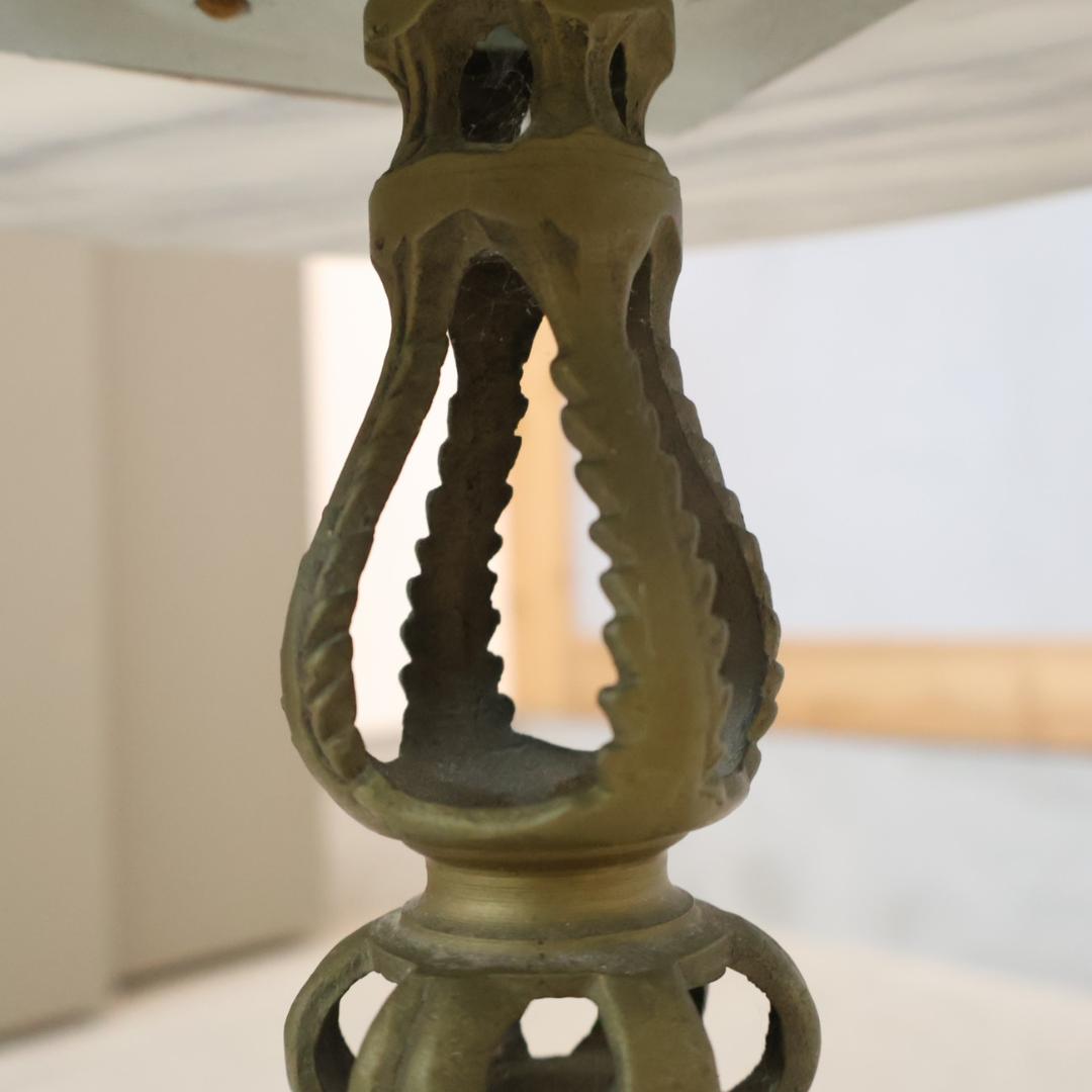 イタリア製 大理石 サイドテーブル 花台 真鍮 アンティーク調 フラワースタンド