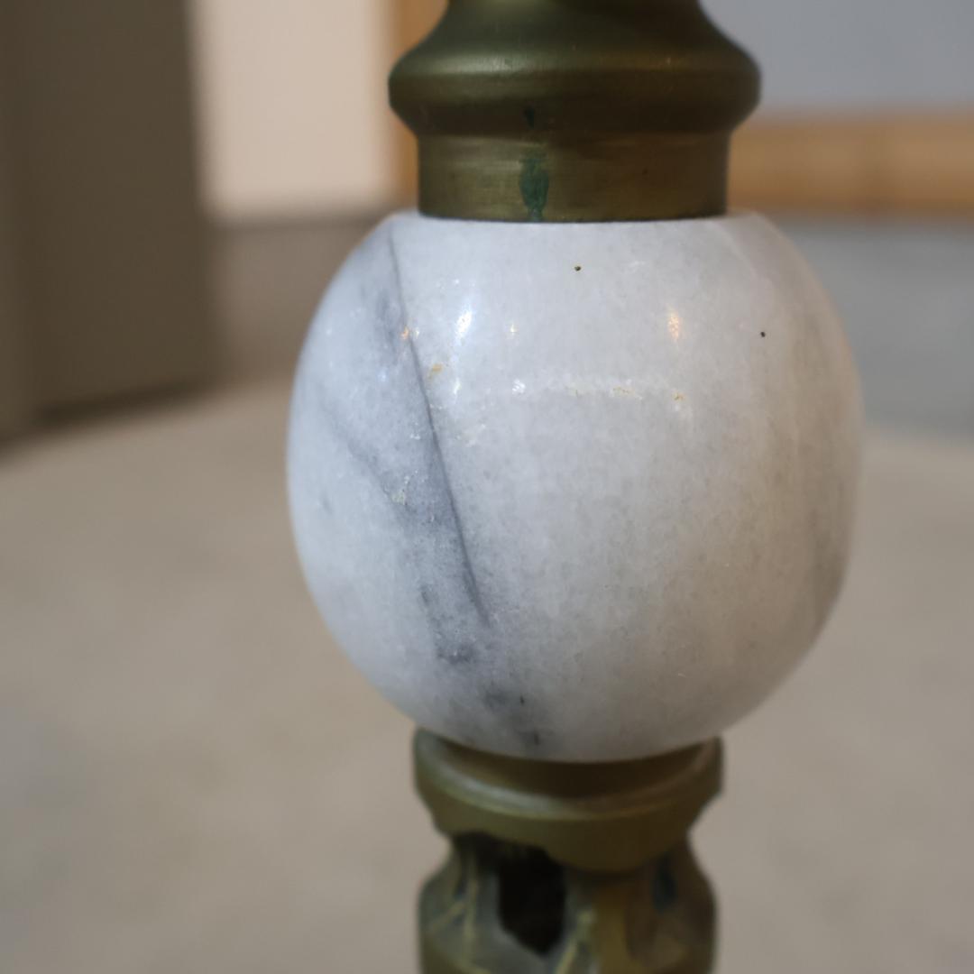 イタリア製 大理石 サイドテーブル 花台 真鍮 アンティーク調 フラワースタンド