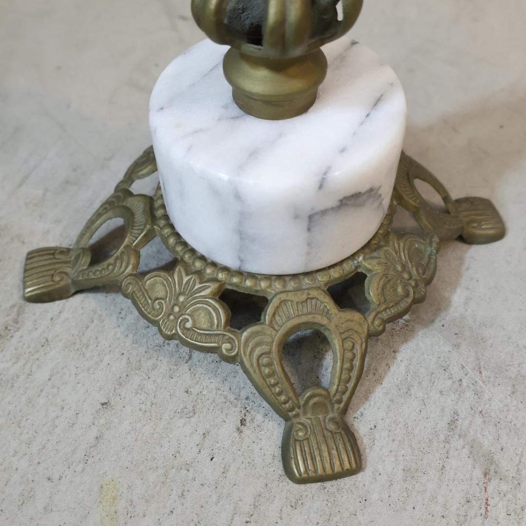イタリア製 大理石 サイドテーブル 花台 真鍮 アンティーク調 フラワースタンド