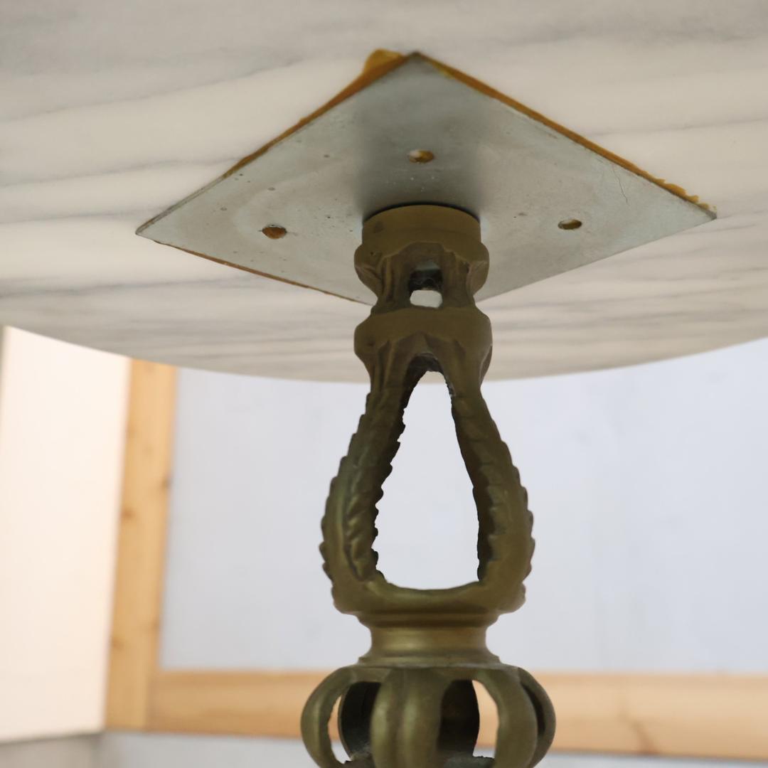 イタリア製 大理石 サイドテーブル 花台 真鍮 アンティーク調 フラワースタンド