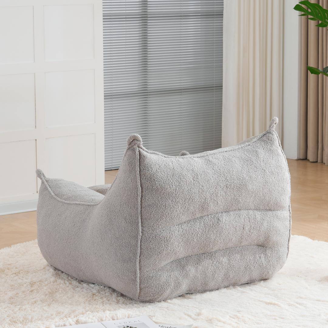 【一人掛けソファ / ライトグレー】圧縮ソファ クッションソファー ふわふわ感