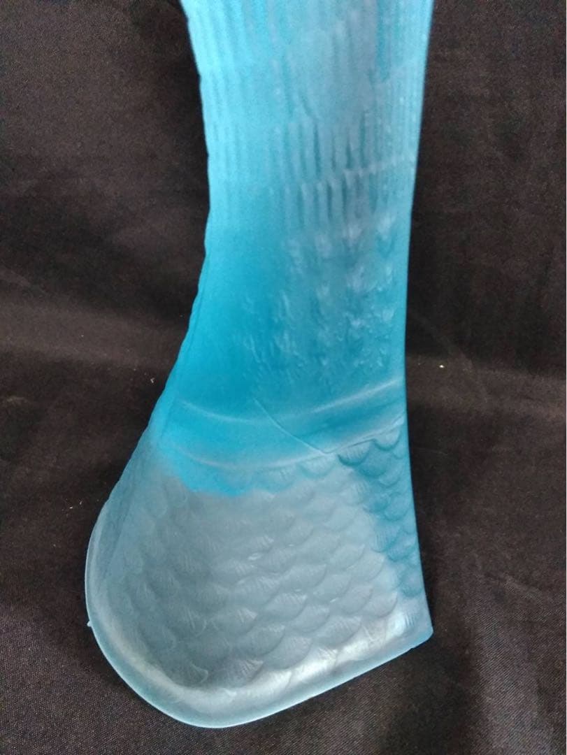 鴨　カモ　置物　オブジェ　ガラス　ブルーガラス