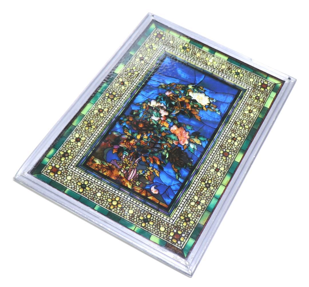 ジョン・ラファージ ヴィンテージステンドグラス 風に吹かれる牡丹グラスマスターズ