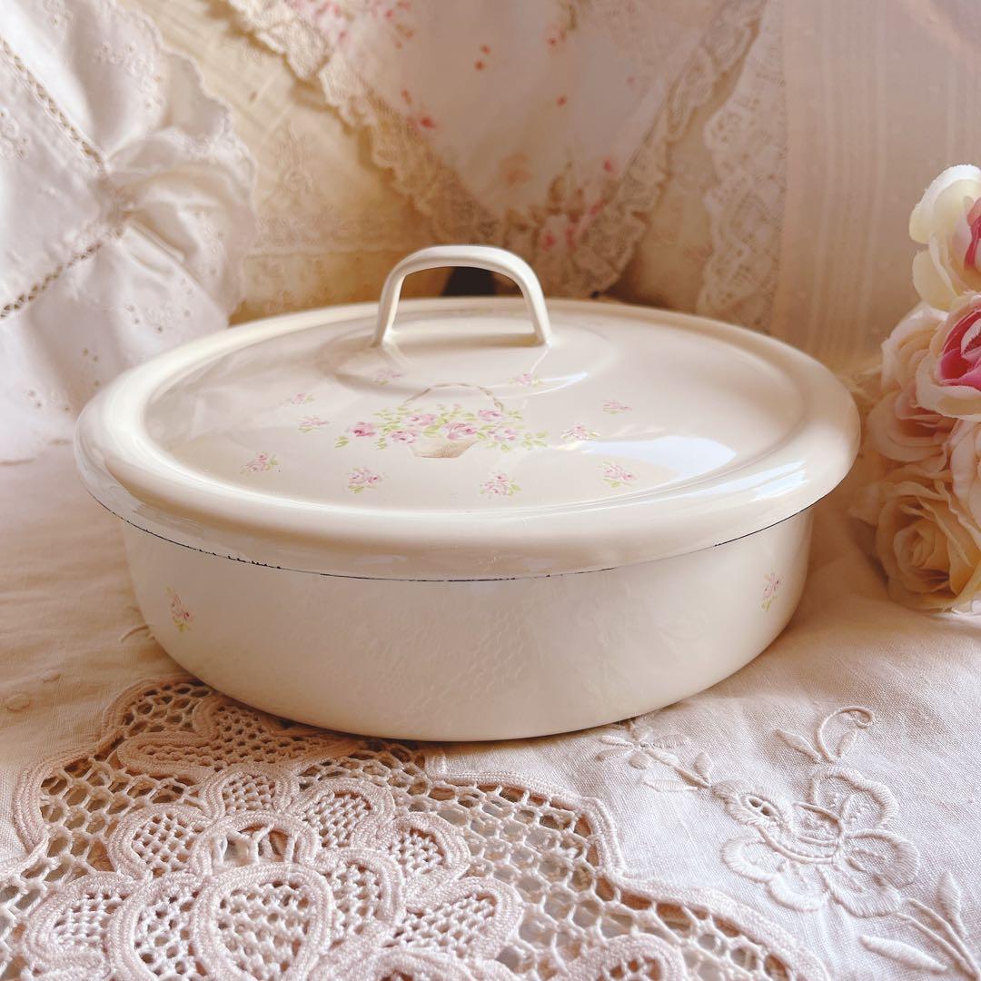 お値下げ♡イマンローズバスケットスイーツケースキャニスター小物入れアンティーク