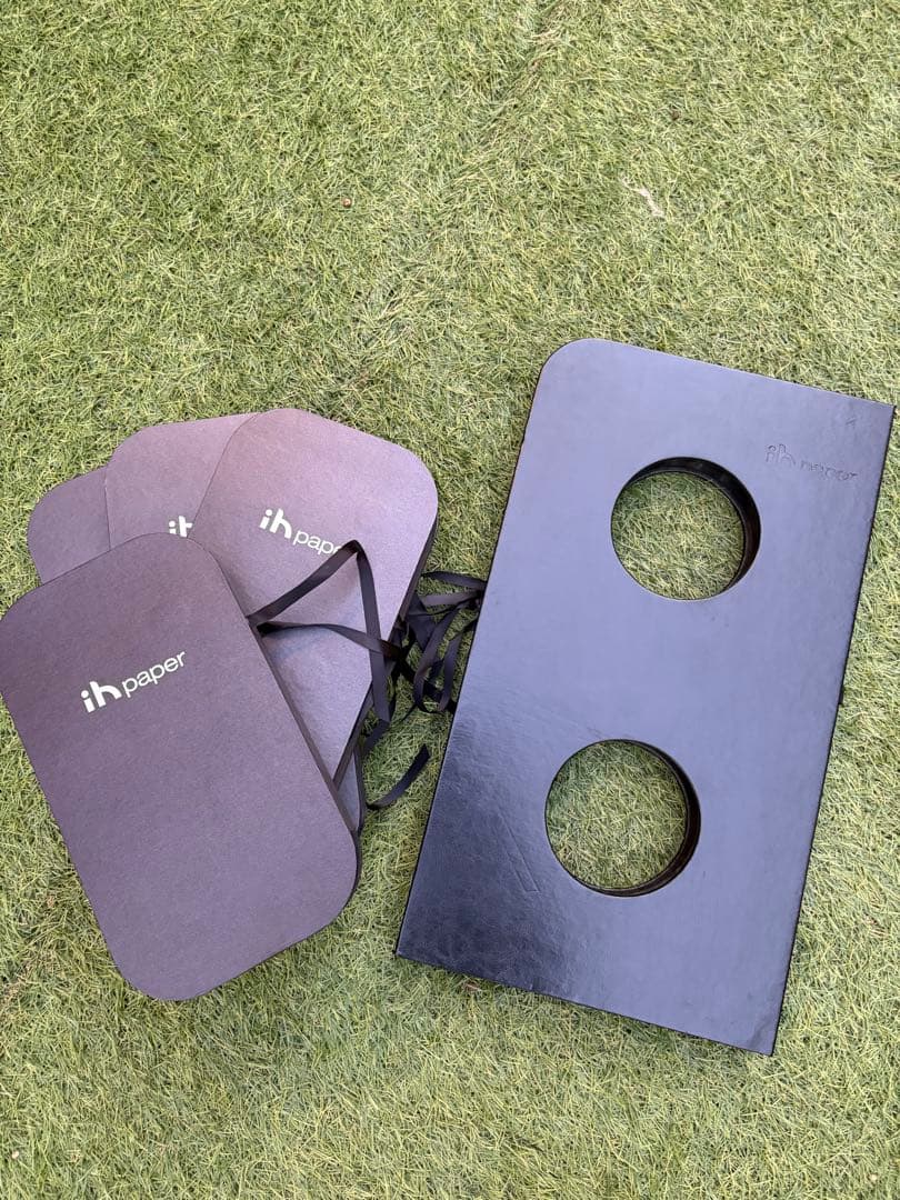 ihpaperアコーディオンペーパースツールセット、屋内外両使い可能折り畳み式