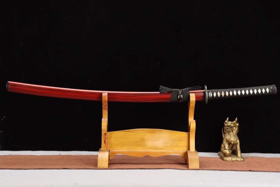 26寸銅装鋒鋼超鏡面武士刀『鏡面紅武士』 古兵器 武具 刀装具 日本刀