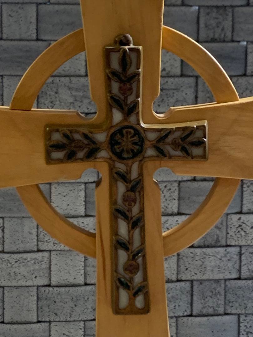 アンティーク　真鍮製クロス&三層スタンディングクロステーブル