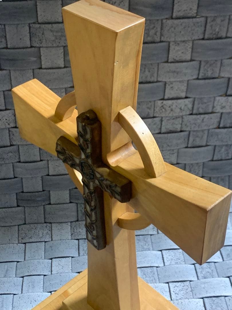 アンティーク　真鍮製クロス&三層スタンディングクロステーブル