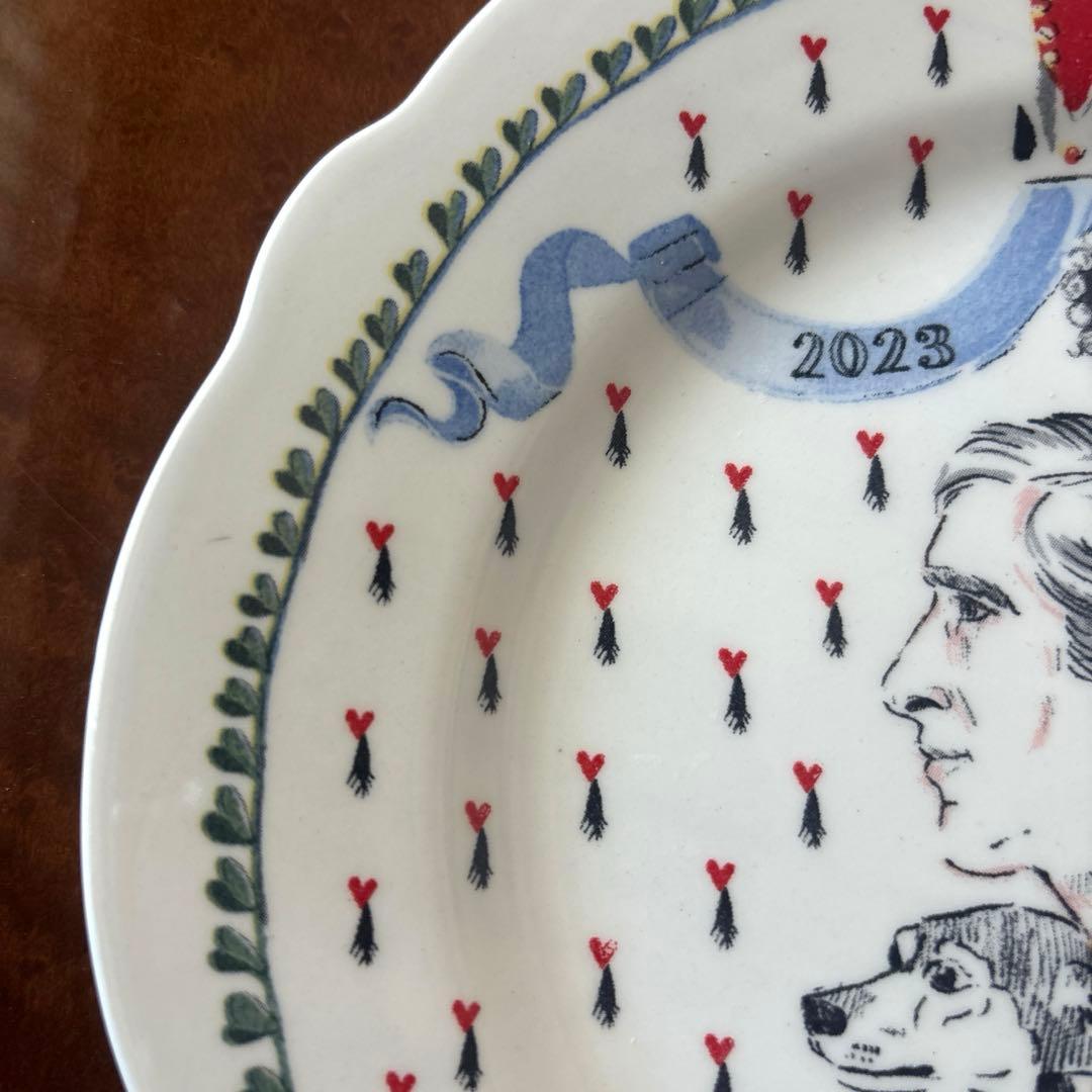 新品英国製　キャスキッドソン エリザベス女王　チャールズ国王　記念プレートセット