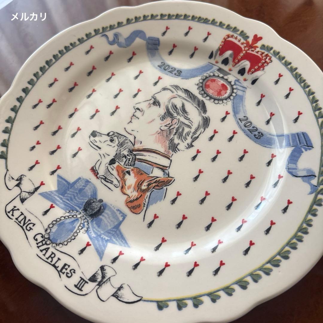 新品英国製　キャスキッドソン エリザベス女王　チャールズ国王　記念プレートセット