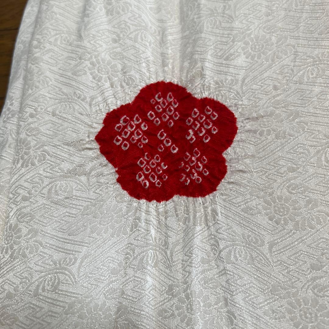 七五三用 白いベスト 赤い花　絞り（49センチ）