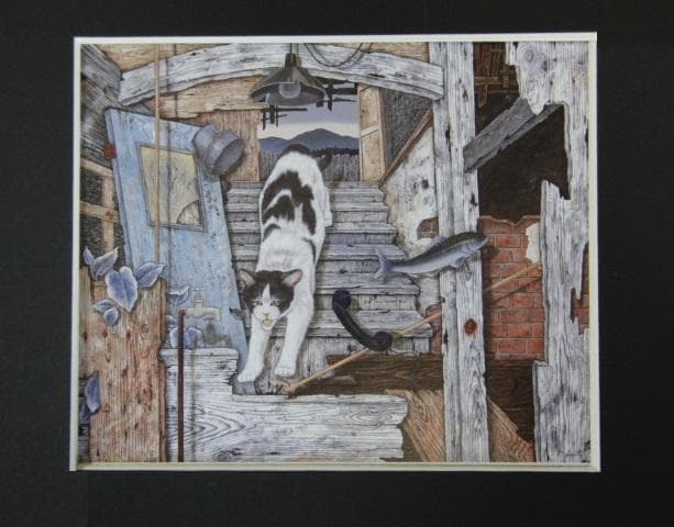 宮本孝之、【夕刻の夢】、希少な画集画、新品高級額・額装付、状態良好