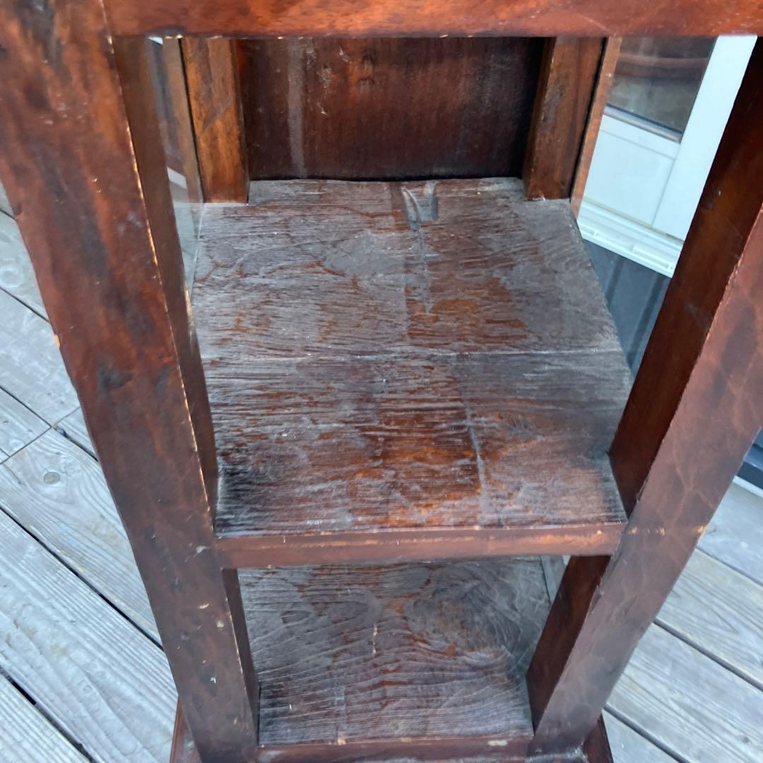 北欧レトロ 無垢材 木製シェルフ 飾り棚 ディスプレイラック カントリー 古家具