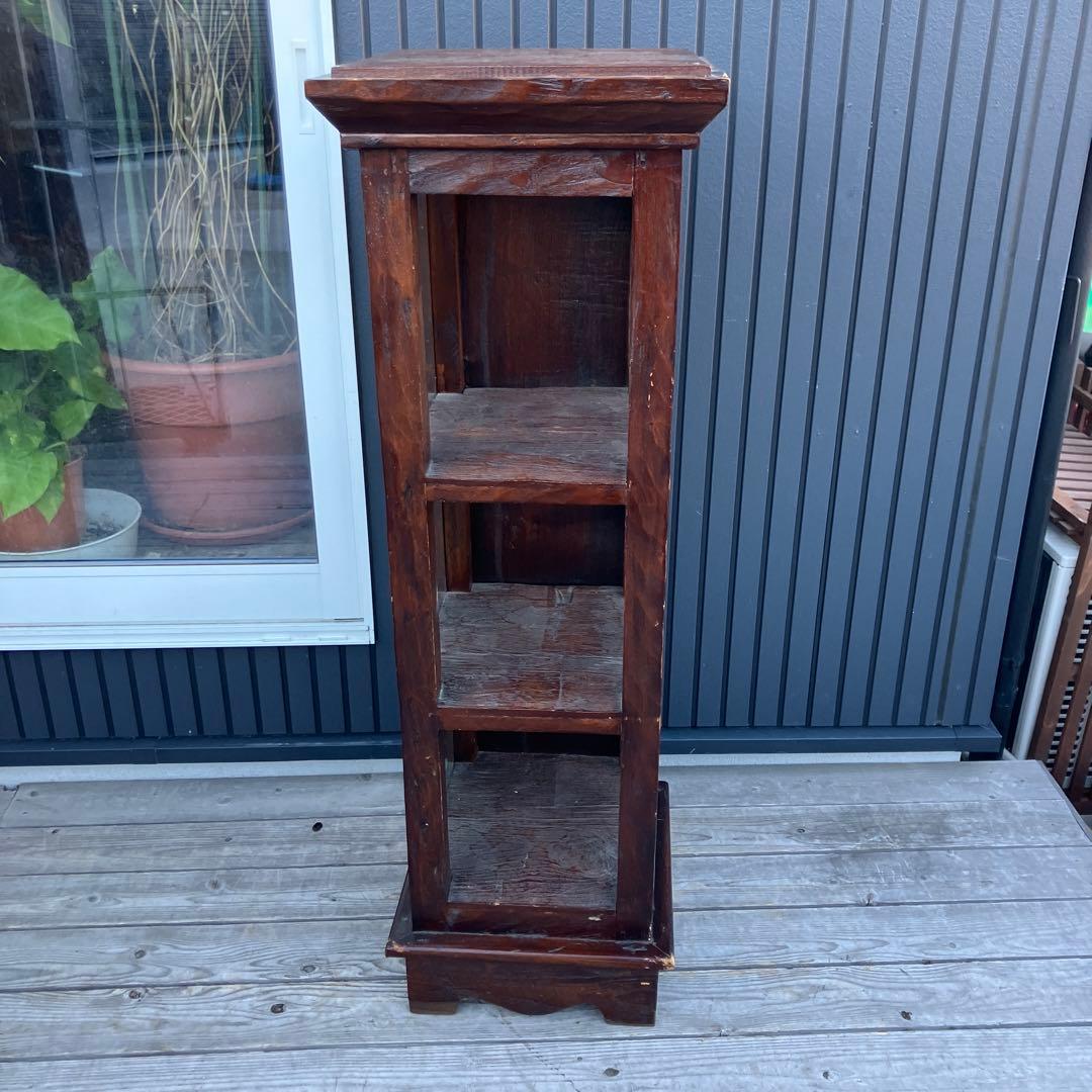 北欧レトロ 無垢材 木製シェルフ 飾り棚 ディスプレイラック カントリー 古家具