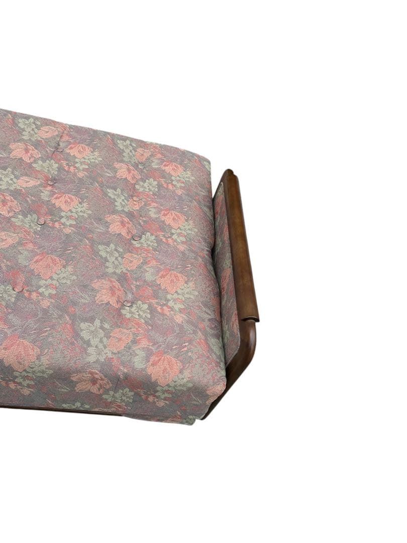 美品　カリモク　ソファベッド　花柄　3人掛け