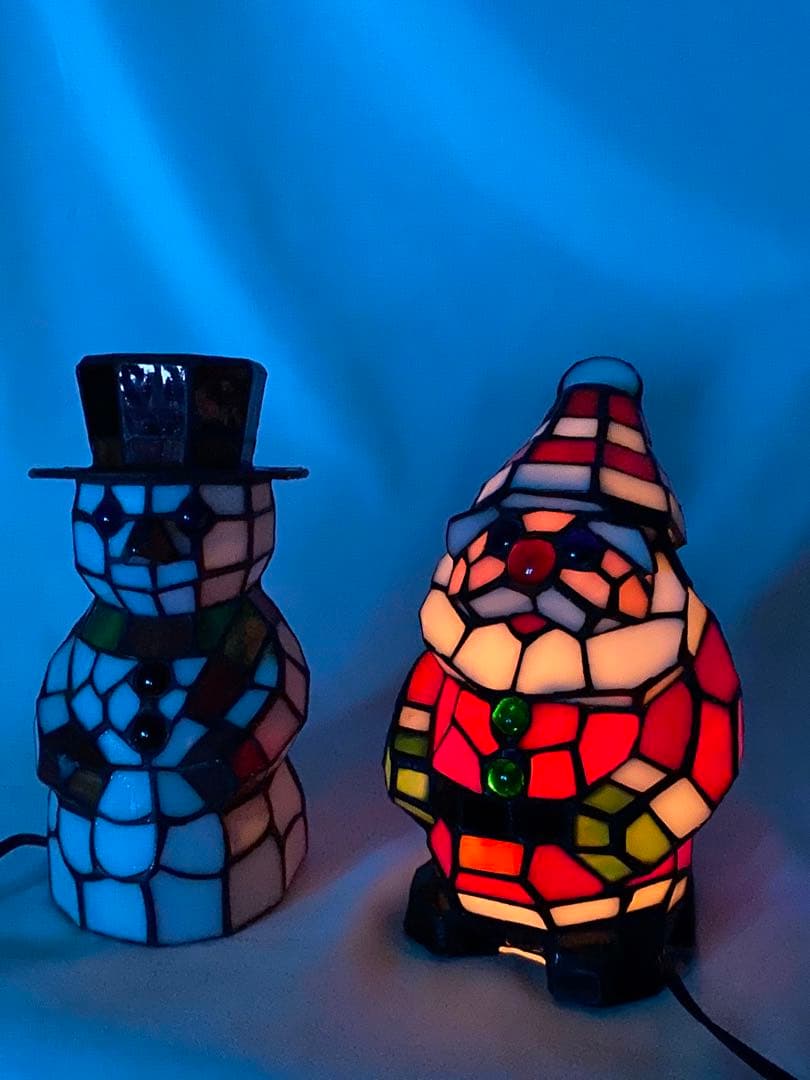 2194❣️ ティファニー　タイプ　ステンドグラス　点滅　ライト　2点セット