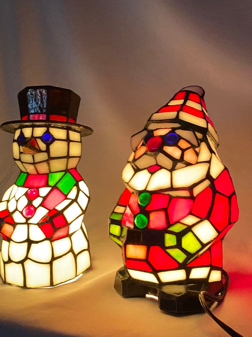 2194❣️ ティファニー　タイプ　ステンドグラス　点滅　ライト　2点セット