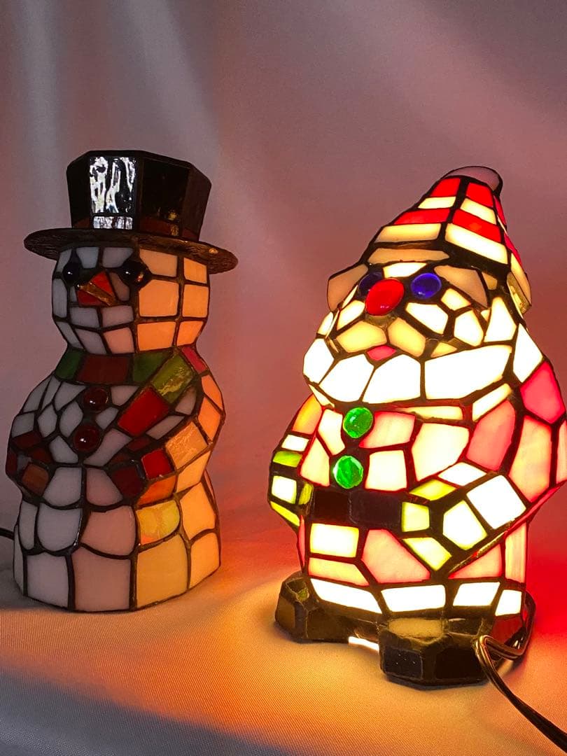 2194❣️ ティファニー　タイプ　ステンドグラス　点滅　ライト　2点セット