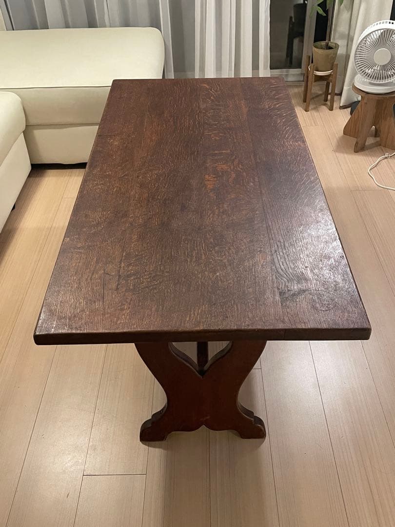 アンティーク 木製ローテーブル イギリス製 ハート脚