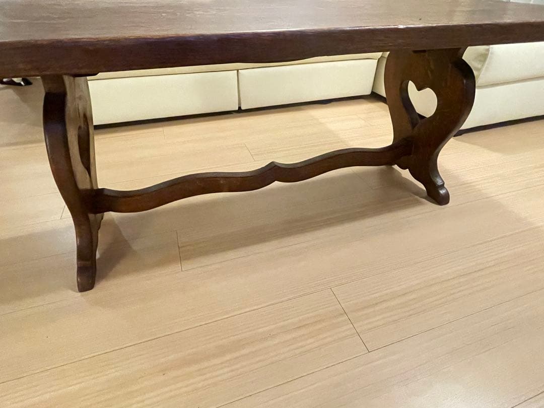 アンティーク 木製ローテーブル イギリス製 ハート脚