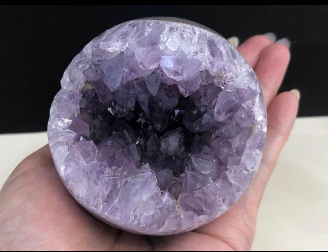 祈祷済み！アメジスト ジオード 笑口 瑪瑙 丸玉