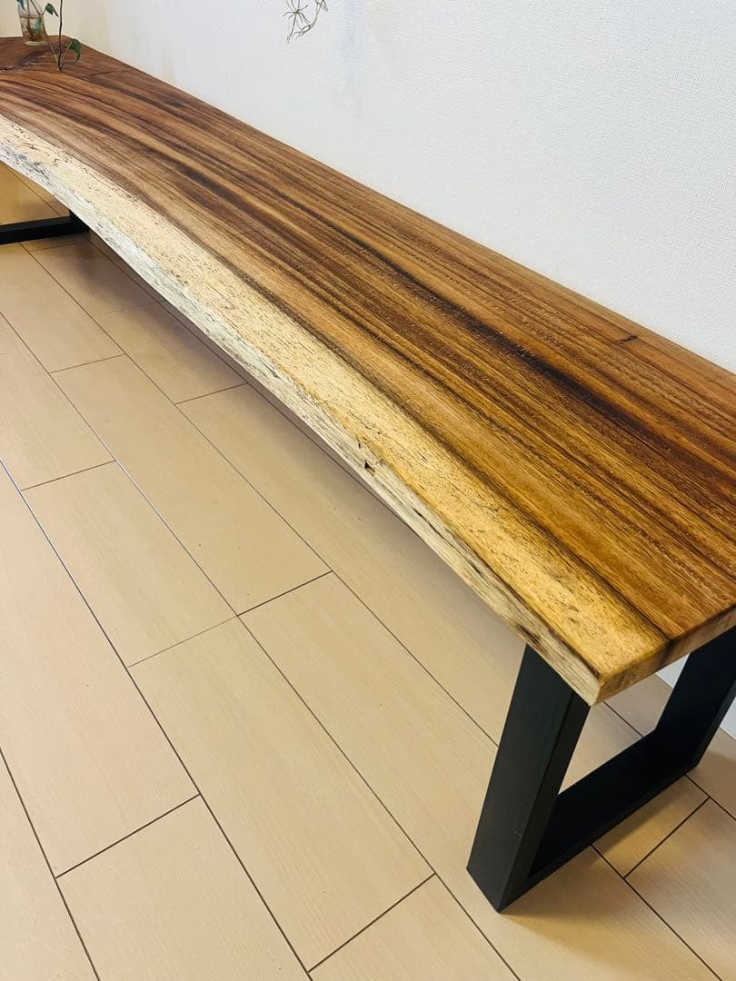 一枚板テーブル　カウンター　テレビ台　モンキーポッド　ローテーブル