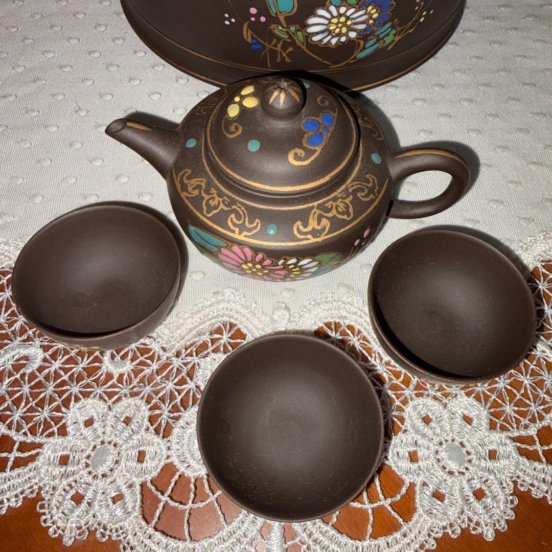老安順製 中国茶器セット 花 ヴィンテージ 骨董 美術品 - メルカリ