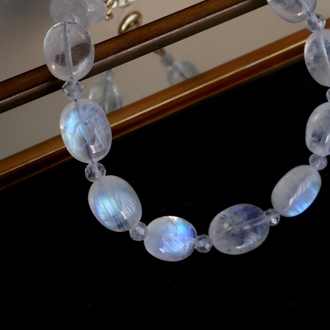 レインボームーンストーン 1連 ニューホック ブレスレット Ⅱ *天然石