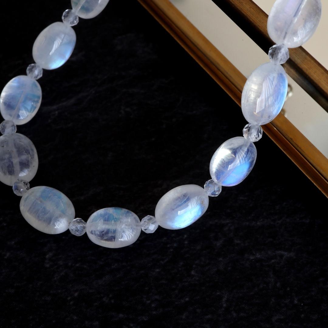 レインボームーンストーン 1連 ニューホック ブレスレット Ⅱ *天然石
