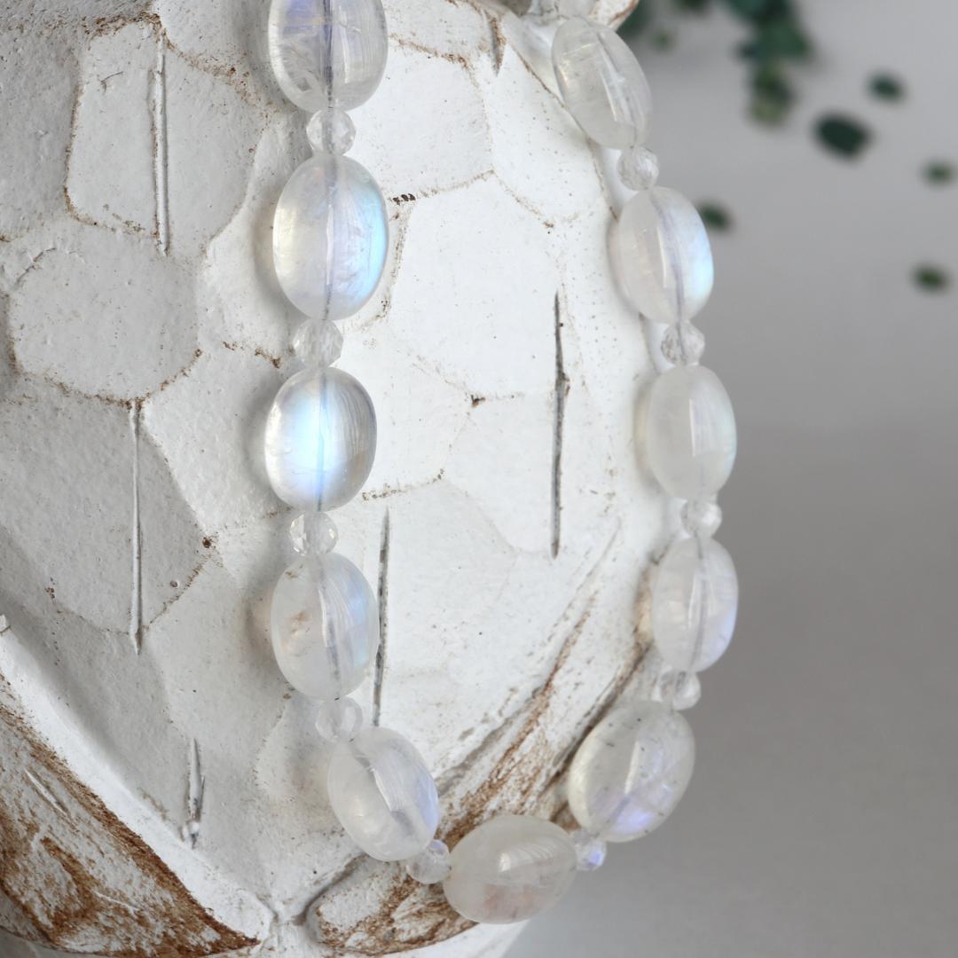 レインボームーンストーン 1連 ニューホック ブレスレット Ⅱ *天然石