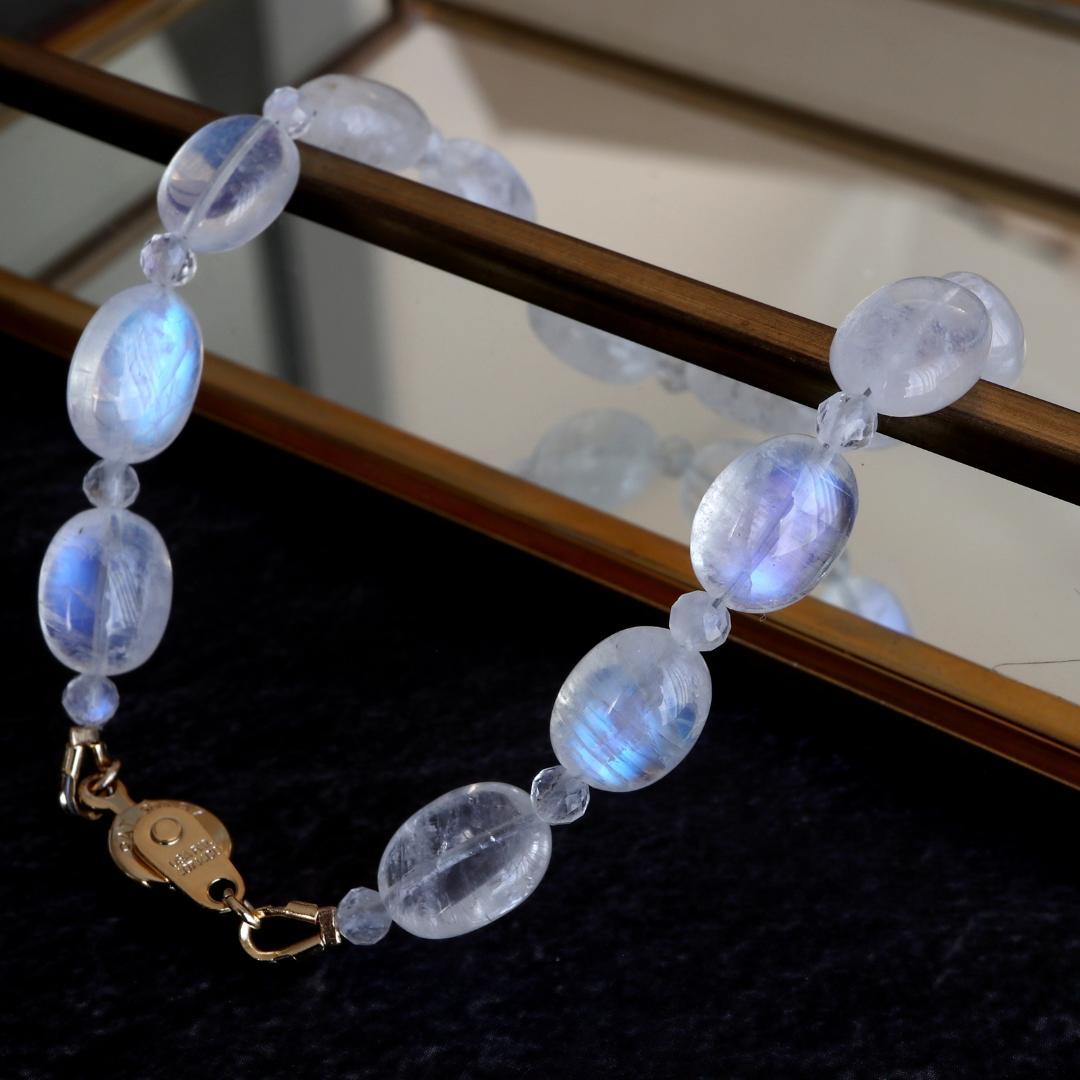 レインボームーンストーン 1連 ニューホック ブレスレット Ⅱ *天然石