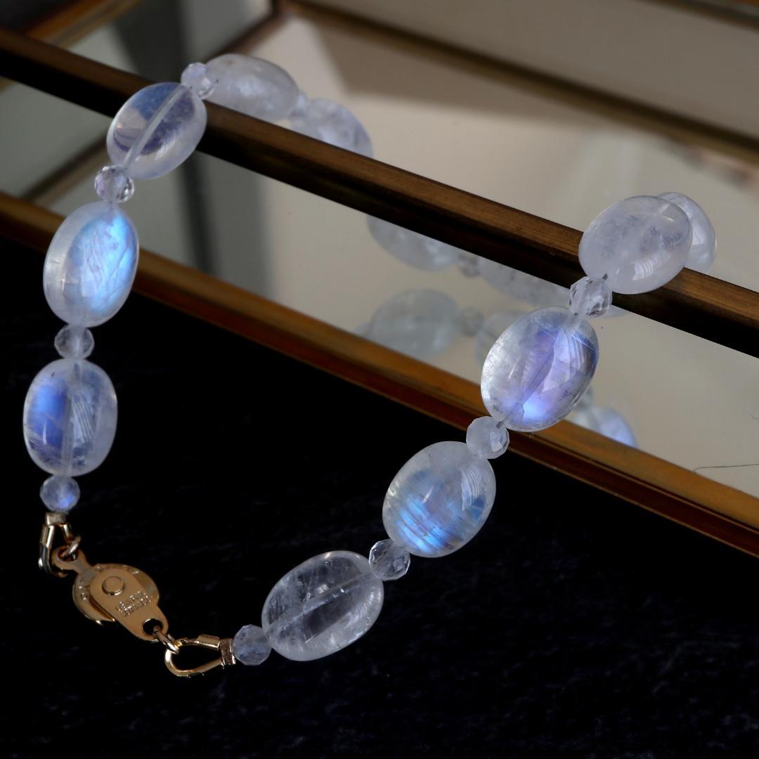 レインボームーンストーン 1連 ニューホック ブレスレット Ⅱ *天然石