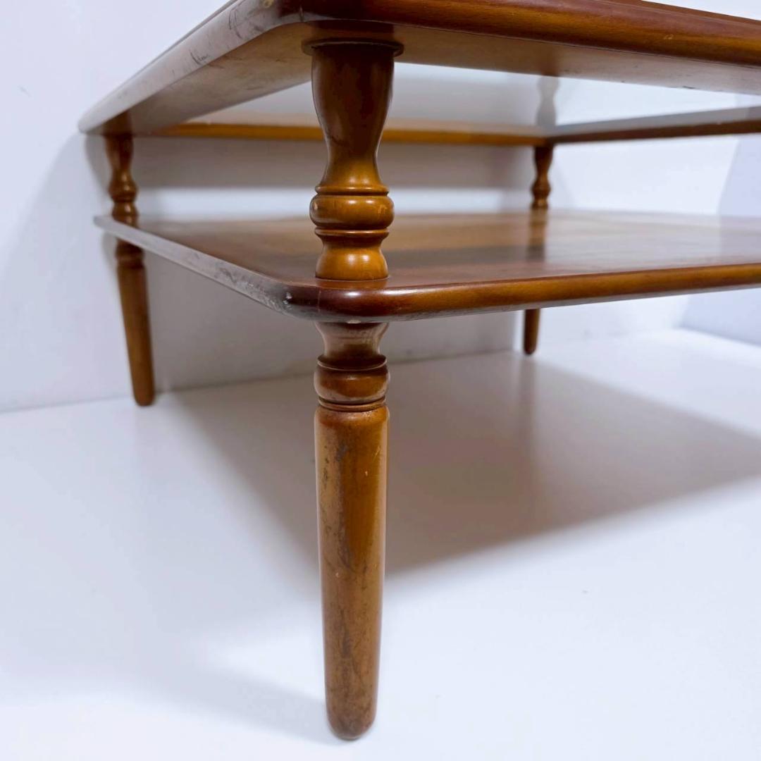 コロニアルデザイン 木製ガラステーブル コーヒーテーブル 昭和レトロ