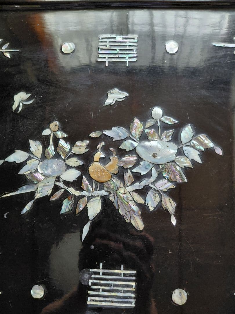 李朝　螺鈿細工　ソバン　四方膳