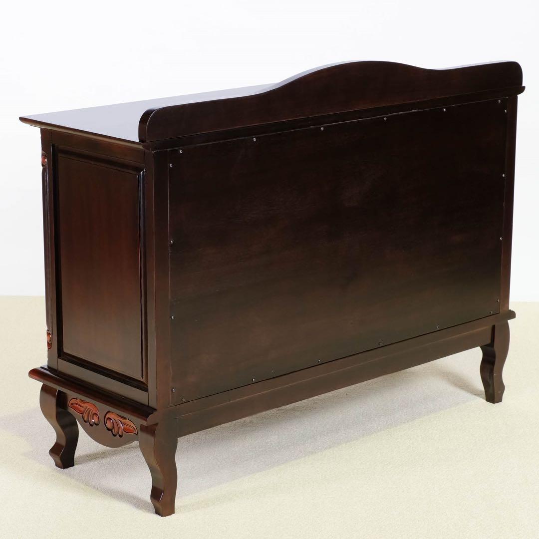 D新品 アンティーク調 キャビネット 110 リビング収納 本棚 食器棚 ボード