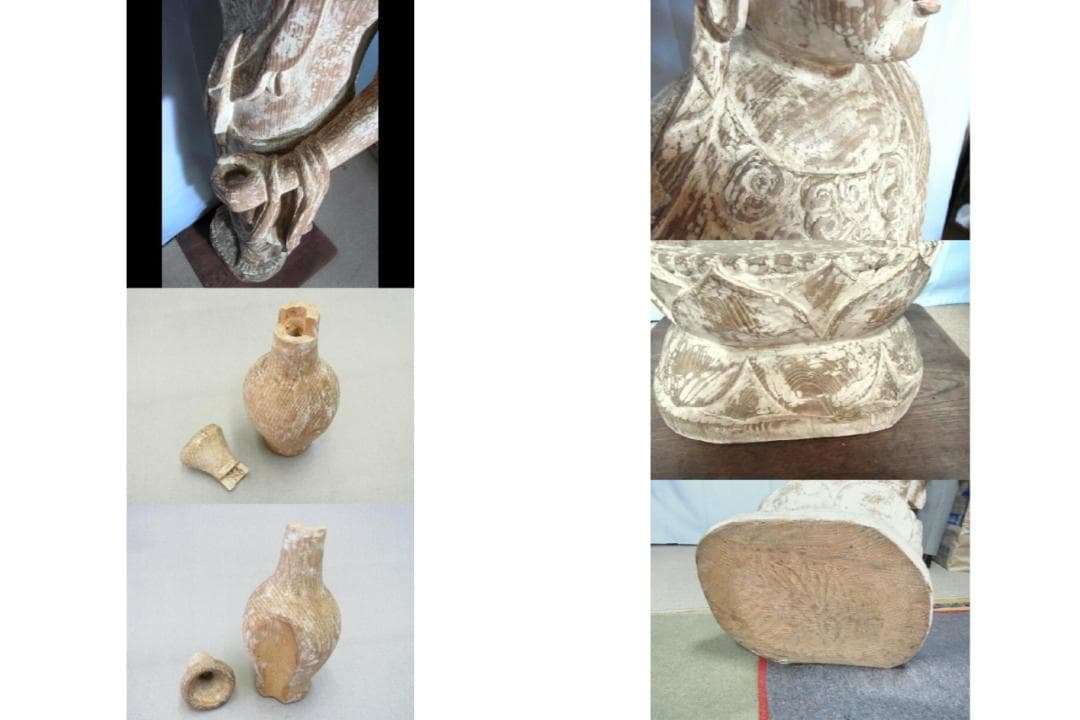 家宝に！【仏像　観音菩薩立像　等身大　木彫　骨董　◆掘り出し】★仏教美術　佛　仏