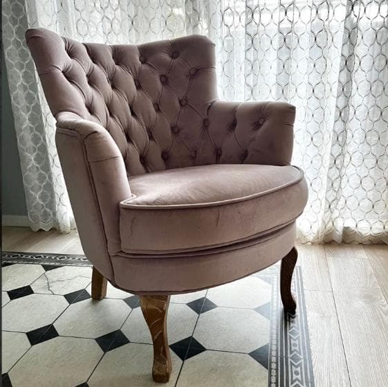 【送料込み】サラグレース風1人掛けソファ ラウンジチェア アンティーク調 猫脚