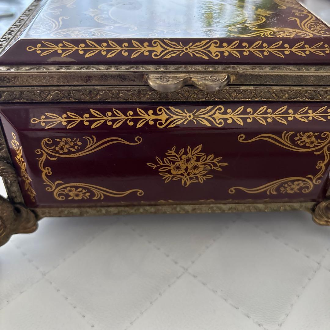 【ヴィンテージ】イタリア風 象嵌細工調 オルゴール兼小物入れ